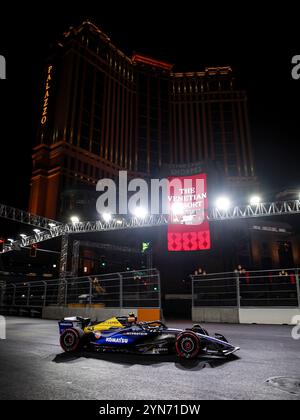 Las Vegas, États-Unis. 22 novembre 2024. #43 Franco Colapinto (ARG, Williams Racing), Grand Prix F1 de Las Vegas au Las Vegas Strip circuit le 22 novembre 2024 à Las Vegas, États-Unis d'Amérique. (Photo de HOCH Zwei) crédit : dpa/Alamy Live News Banque D'Images