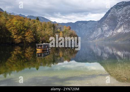 Pittoresque lac Bohinj dans le parc national du Triglav, les Alpes juliennes, Slovénie, Europe Banque D'Images