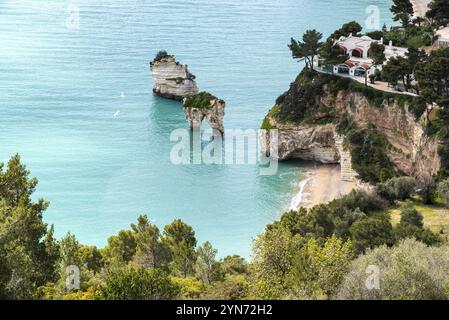 Randonnée pédestre du célèbre sentier de la nature Mergoli Vignanotica, péninsule de Gargano dans le sud de l'Italie Banque D'Images