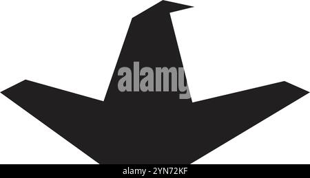 Silhouette de chapeau de sorcière effrayante avec une étoile à cinq branches pour la magie d'halloween. Parfait pour créer une atmosphère mystérieuse et festive Illustration de Vecteur