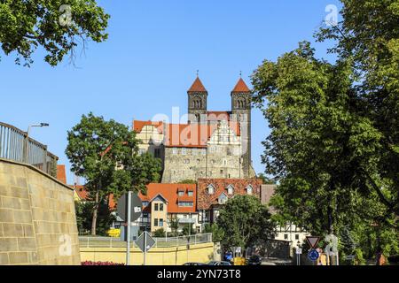 Beau château médiéval de Quedlinburg en Saxe-Anhalt, Allemagne, Europe Banque D'Images