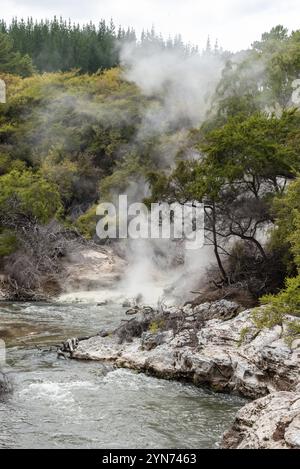 Merveilles naturelles à Waiotapu Thermal Wonderland, Rotorua en Nouvelle-Zélande Banque D'Images