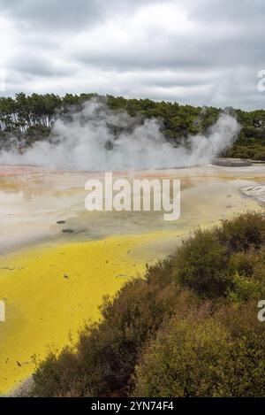 Merveilles naturelles à Waiotapu Thermal Wonderland, Rotorua en Nouvelle-Zélande Banque D'Images