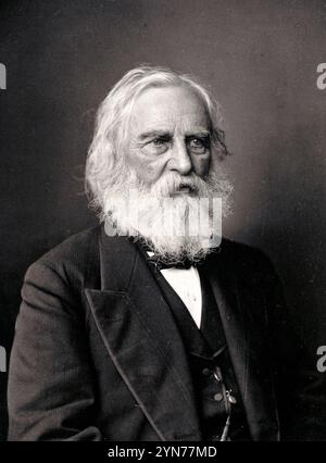 Henry W. Longfellow, Henry Wadsworth Longfellow (1807 – 1882) poète américain Banque D'Images