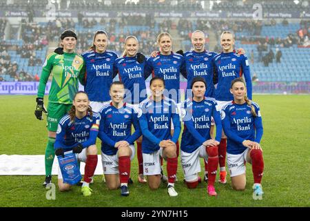 Oslo, Norvège. 24 novembre 2024. Oslo, Norvège, 24 novembre 2024 : photo de l'équipe de Valerenga avant la finale du championnat de Norvège entre Valerenga et Rosenborg au stade Ullevaal à Oslo, Norvège (Ane Frosaker/SPP) crédit : SPP Sport Press photo. /Alamy Live News Banque D'Images