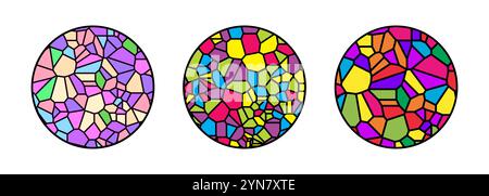 Ensemble d'illustration vectorielle de rosace de verre teinté Illustration de Vecteur
