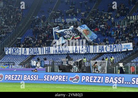 Rome, Latium. 24 novembre 2024. Les fans du Lazio lors du match de série A entre Lazio et Bologne au stade olympique de Rome, Italie, le 24 novembre 2024. Crédit crédit : massimo insabato/Alamy Live News Banque D'Images