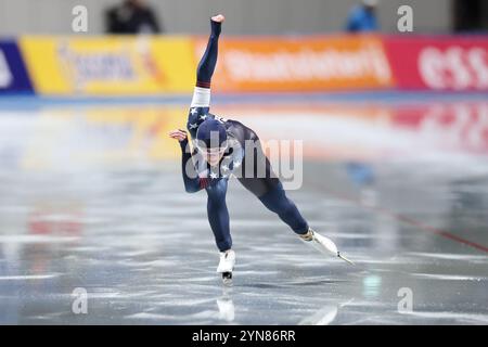 Nagano, Japon. 24 novembre 2024. Kimi Goetz (USA) patinage de vitesse : Coupe du monde de patinage de vitesse ISU 2024/25 Nagano 500m féminin à M-Wave à Nagano, Japon . Crédit : Naoki Morita/AFLO SPORT/Alamy Live News Banque D'Images