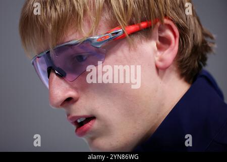 Nagano, Japon. 24 novembre 2024. Jordan Stolz (États-Unis) patinage de vitesse : Coupe du monde de patinage de vitesse ISU 2024/25 Nagano 500m hommes à M-Wave à Nagano, Japon . Crédit : Naoki Nishimura/AFLO SPORT/Alamy Live News Banque D'Images