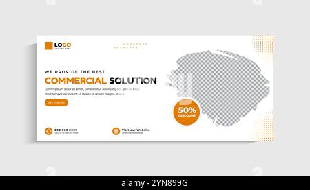 Modèle de couverture des médias sociaux du marketing numérique Illustration de Vecteur