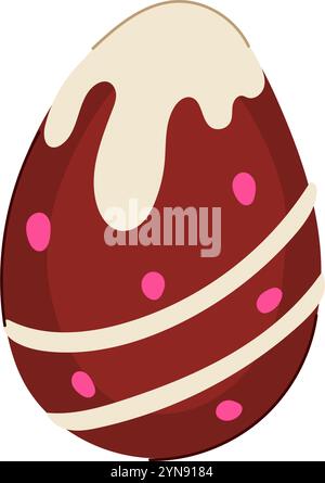 illustration vectorielle de dessin animé d'oeuf en chocolat de pâques Illustration de Vecteur