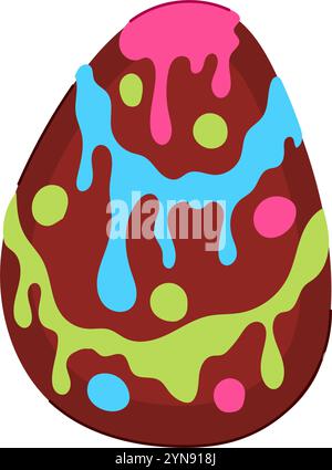illustration vectorielle délicieuse de dessin animé d'oeuf en chocolat Illustration de Vecteur