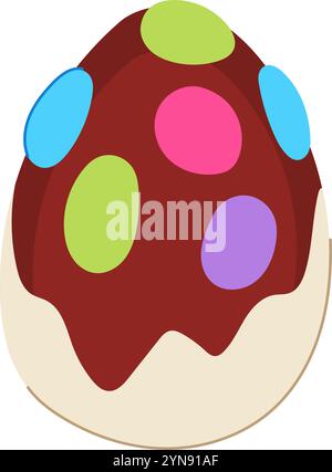 illustration vectorielle de dessin animé d'oeuf de chocolat crémeux Illustration de Vecteur