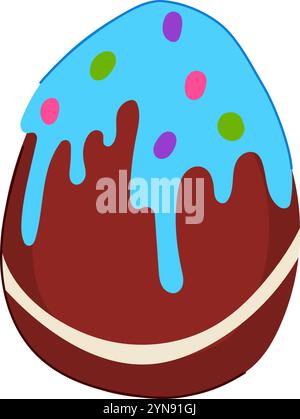 illustration vectorielle de dessin animé d'oeuf de chocolat dessert Illustration de Vecteur