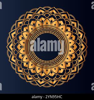 Éléments décoratifs ethniques Mandala dorés, Islam, arabe, motifs ottomans indiens, motif Mandala sans couture Illustration de Vecteur