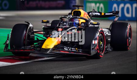 23 novembre 2024 Las Vegas NV, USA le pilote Max Verstappen (1) de l'équipe des pays-Bas sur la piste lors de la formule 1 Heineken Sliver Las Vegas Grand Prix Race à Las Vegas, NV Thurman James/CSM Banque D'Images