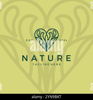 Vecteur d'icône logo Love nature. Symbole organique Illustration de Vecteur