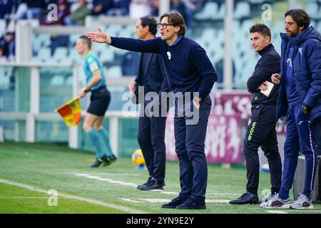 Turin, Italie. 24 novembre 2024. L'entraîneur-chef Paolo Vanoli (Torino FC) lors du championnat italien Serie A match de football entre Torino FC et AC Monza le 24 novembre 2024 au Stadio Olimpico Grande Torino à Turin, Italie. Crédit : Luca Rossini/E-Mage/Alamy Live News crédit : Luca Rossini/E-Mage/Alamy Live News Banque D'Images