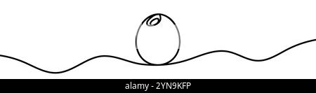Illustration d'une ligne continue d'une olive, isolée sur fond blanc. Dessin au trait d'olive Illustration de Vecteur