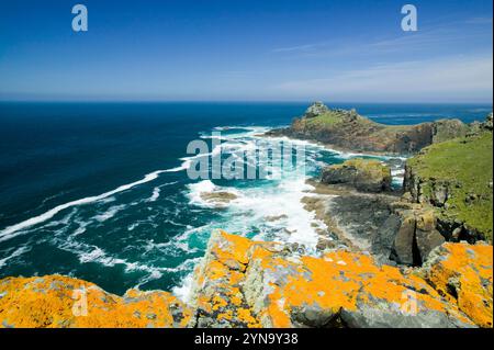 Paysage côtier près de Zennor dans Cornwall, UK. Banque D'Images