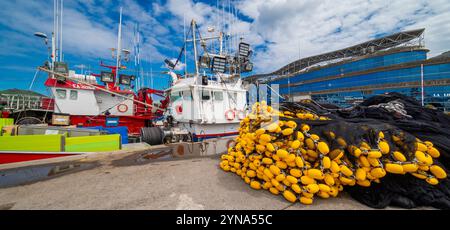 Port de Santoña, baie de Santoña, mer Cantabrique, Trasmiera Comarca, Cantabrie, Espagne, Europe Banque D'Images