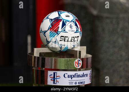Oslo, Norvège. 24 novembre 2024. Le ballon de match est prêt pour la finale de la Coupe féminine, Cupfinalen Kvinner 2024, entre Rosenborg et Vaalerenga au stade Ullevaal à Oslo. Crédit : Gonzales photo/Alamy Live News Banque D'Images