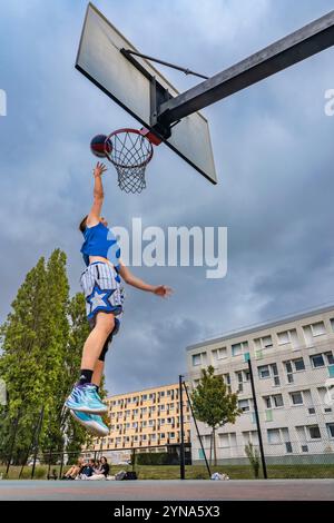 France, Calvados, Caen, stade universitaire, basket-ball Banque D'Images