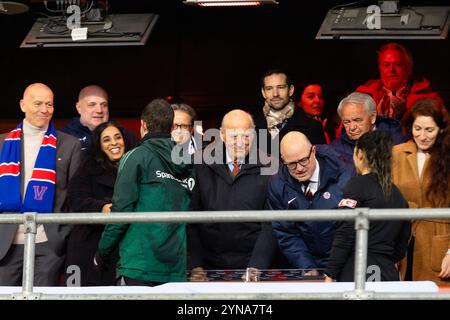 Oslo, Norvège. 24 novembre 2024. Sa majesté le roi Harald V de Norvège vu à la cérémonie de prix de la finale de la Coupe féminine, Cupfinalen Kvinner 2024, entre Rosenborg et Vaalerenga au stade Ullevaal à Oslo. Crédit : Gonzales photo/Alamy Live News Banque D'Images