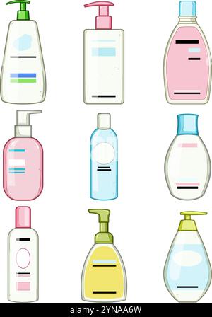 shampooing baby set illustration vectorielle de dessin animé Illustration de Vecteur