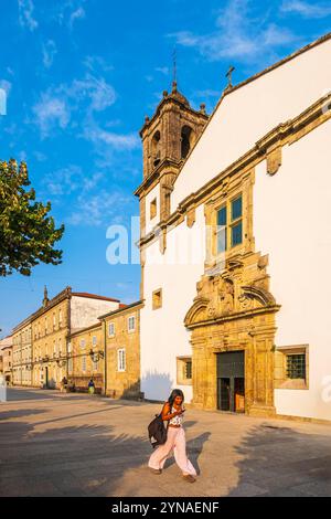 Espagne, Galice, Tui, étape sur la voie centrale portugaise, une des voies vers Santiago de Compostelle, église de San Francisco Banque D'Images