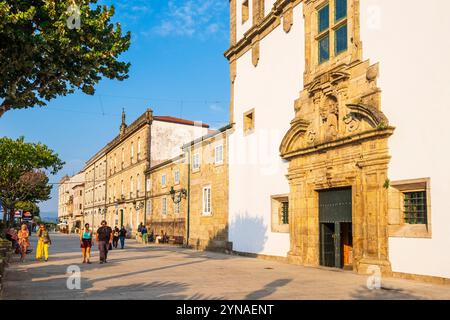 Espagne, Galice, Tui, étape sur la voie centrale portugaise, une des voies vers Santiago de Compostelle, église de San Francisco Banque D'Images