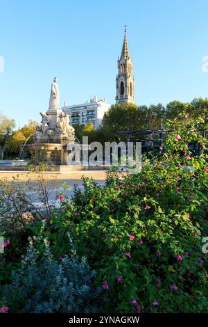 France, Gard (30), Nîmes, esplanade du général de Gaulle, fontaine pradier Banque D'Images