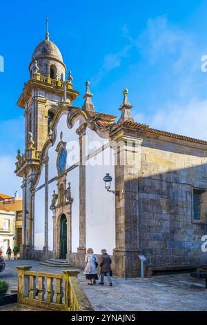 Espagne, Galice, A Guarda, petite ville sur la voie côtière portugaise, une des voies vers Santiago de Compostelle, Santa Maria da Guarda église Banque D'Images