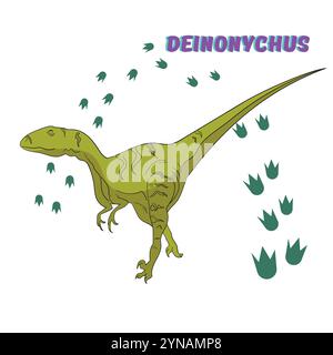 Illustration vectorielle de dinosaure de dessin animé Illustration de Vecteur