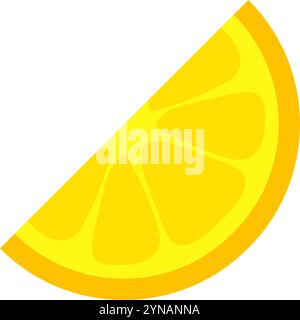 Coin de citron pour garnir les boissons à base de tequila. Élément de vacances hispaniques Cinco de Mayo. Icône des fêtes mexicaines. Elément vectoriel de dessin animé simple isolé sur Illustration de Vecteur