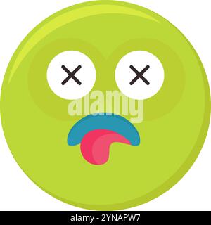 Triste, malheureux emoji expression faciale larmes, pleurs, icône émoticône déprimée. Smiley vectoriel coloré. Autocollant mignon, personnage d'humeur des médias sociaux, emo Illustration de Vecteur