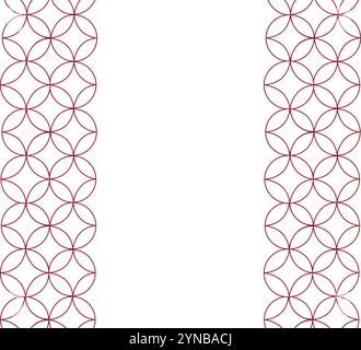 Élément de cercle chinois vecteur de motif de cadre de bordure verticale sans couture illustration d'éléments décoratifs traditionnels de conception élégante adaptée à la carte, Illustration de Vecteur