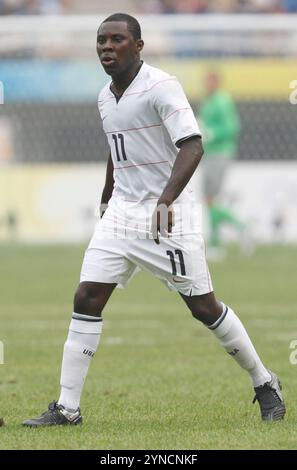 TIANJIN, CHINE - 7 AOÛT : Freddy Adu des États-Unis en action lors d'un match du Groupe B contre le Japon aux Jeux Olympiques de Beijing le 7 août 2008 à Tianjin, Chine. Usage éditorial exclusif. (Photographie de Jonathan Paul Larsen / Diadem images) Banque D'Images