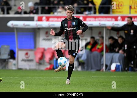 Regensburg, Deutschland. 24 novembre 2024. Fussball ; Spieltag 13 ; 2. Bundesliga ; saison 2024/2025, Jahn Regensburg gegen FC Magdeburg AM 24.11.2024 in Regensburg UBz : 16 Marcus Mathisen, 1.FC Magdeburg. Crédit : dpa/Alamy Live News Banque D'Images