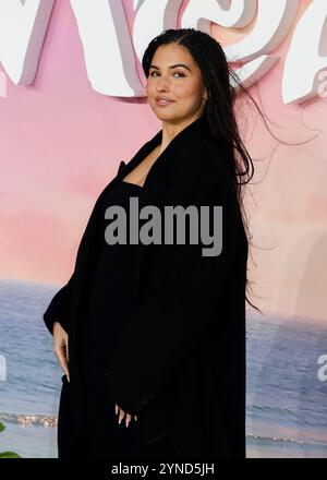 Londres, Royaume-Uni. 24 novembre 2024. Mabel assiste à la première britannique de Moana 2 au Cineworld de Leicester Square, Londres. Crédit : SOPA images Limited/Alamy Live News Banque D'Images