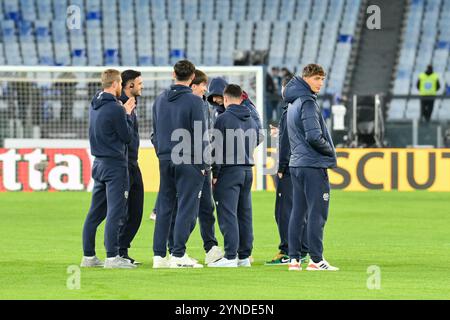 24 novembre 2024, stade Olimpico, Rome, Italie ; Serie A Enilive Football match ; Lazio contre Bologne ; joueurs de Bologne Banque D'Images