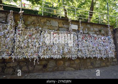 Meryemana, le mur des vœux près de la Maison de la Vierge Marie, Selçuk, Province de İzmir, Turquie, Asie occidentale Banque D'Images