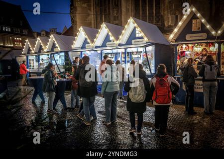 Eröffnung der Weihnachtsmärkte in Münster. Lichtermarkt a préparé Lamberti. Münster, Rhénanie-du-Nord-Westphalie, DEU, Deutschland, 25.11.2024 *** ouverture des marchés de Noël à Münster Lichtermarkt St Lamberti Münster, Rhénanie-du-Nord-Westphalie, DEU, Allemagne, 25 11 2024 Banque D'Images