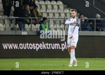 Cracovie, Pologne. 25 novembre 2024. Football 2024 2025 PKO BP Ekstraklasa Puszcza Niepolomice vs Widzew Lodz op : JAKUB SERAFIN crédit : Konrad Swierad/Alamy Live News Banque D'Images