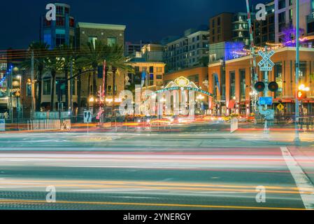 Gaslamp Quarter dans le centre-ville de San Diego, Californie. Banque D'Images