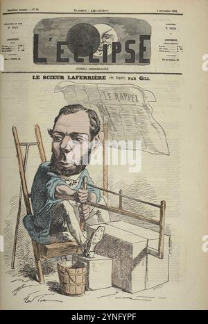 Caricature d'Edouard Laferrière par André Gill. Banque D'Images