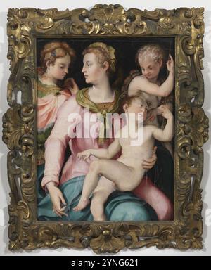 Carlo Portelli da Loro - Vierge, enfant, bébé Jean et Sainte Marguerite Banque D'Images