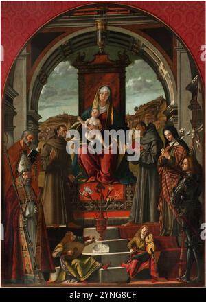 Carpaccio - Madonna con il bambino in trono e SEI santi. Banque D'Images