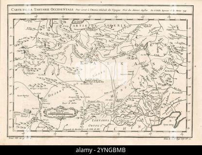 Carte de la Tartarie occidentale, pour servir à l'histoire générale des voyages tirée des auteurs Anglois. Par N. Bellin Ingenieur de la Marine 1749. Banque D'Images