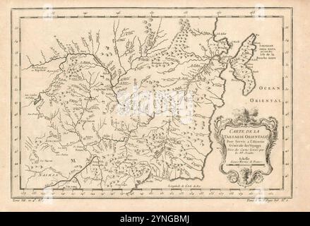 Carte de la Tartarie orientale pour servir a l'histoire générale des voyages tirée des cartes Levees par les P.P. Jesuites. Banque D'Images